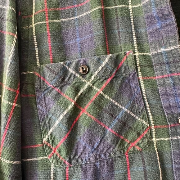 Madewell Womens Green & Navy Plaid Button-Up Flannel Ex-Boyfriend Shirt Size S - Picture 6 of 11